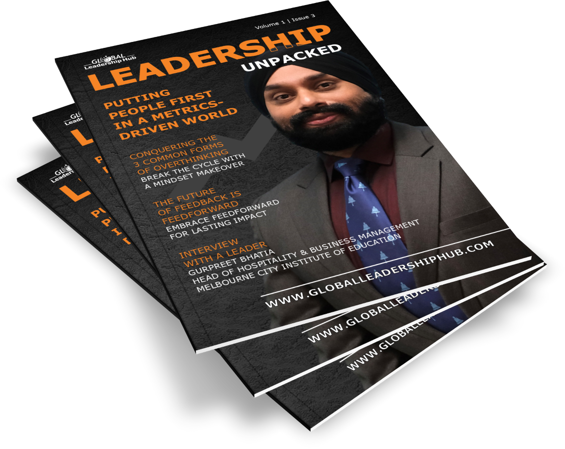 Magazine 'Leadership Unpacked' cover page